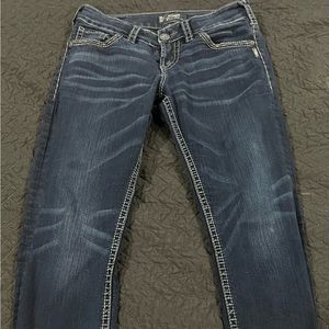 Silver low rise jeans size 29